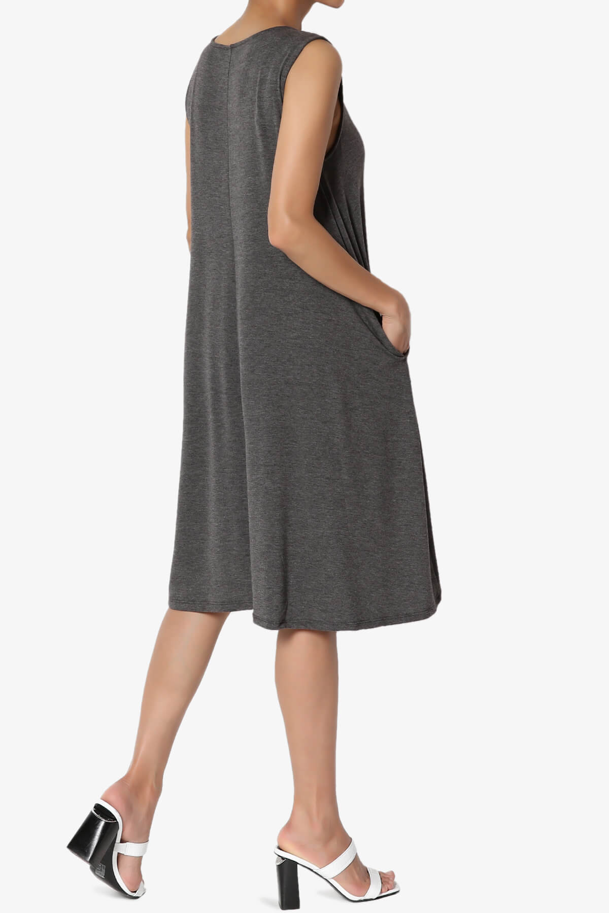 Allie Sleeveless Jersey A-Line Dress CHARCOAL_4