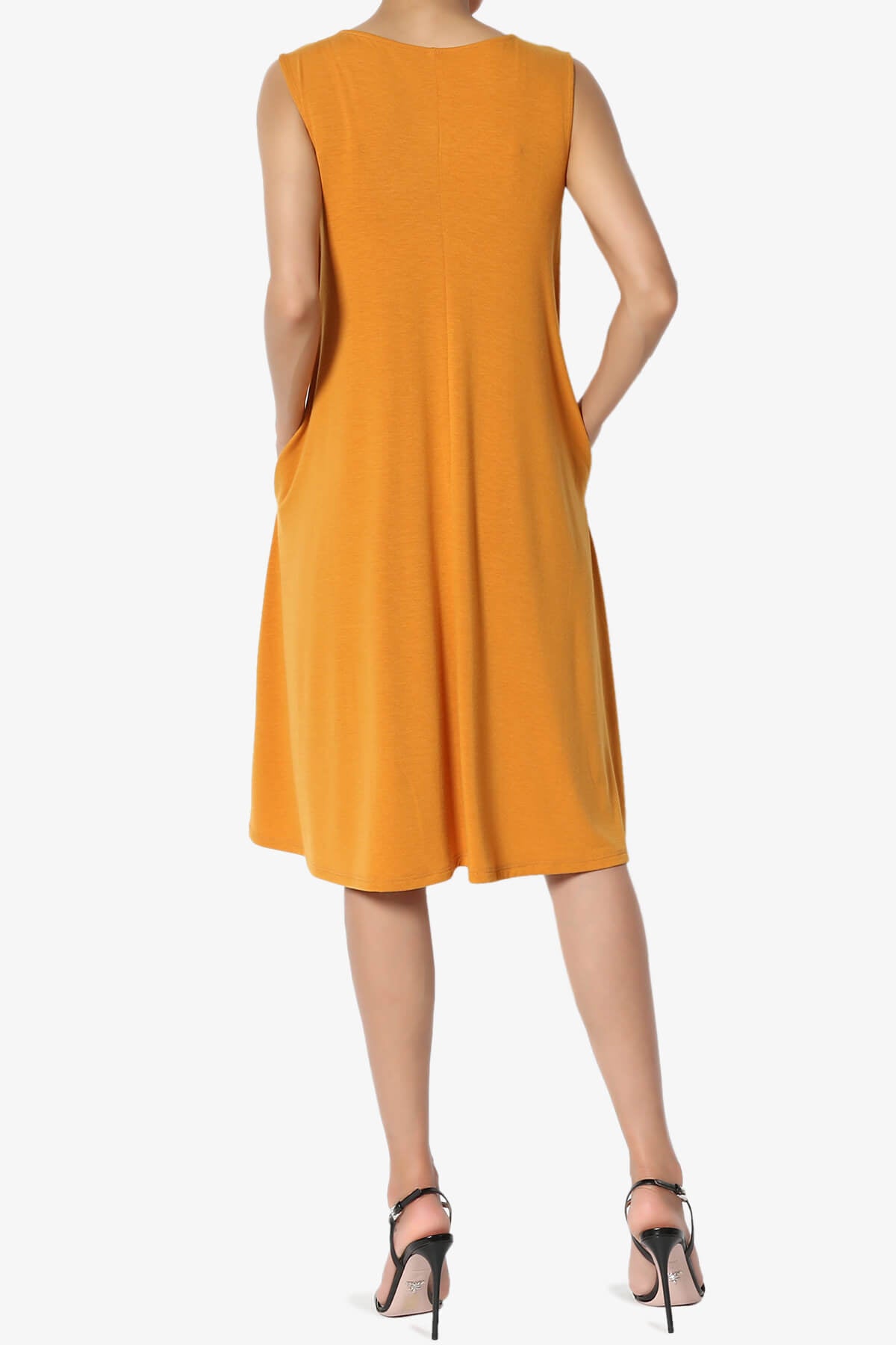 Allie Sleeveless Jersey A-Line Dress D. MUSTARD_2