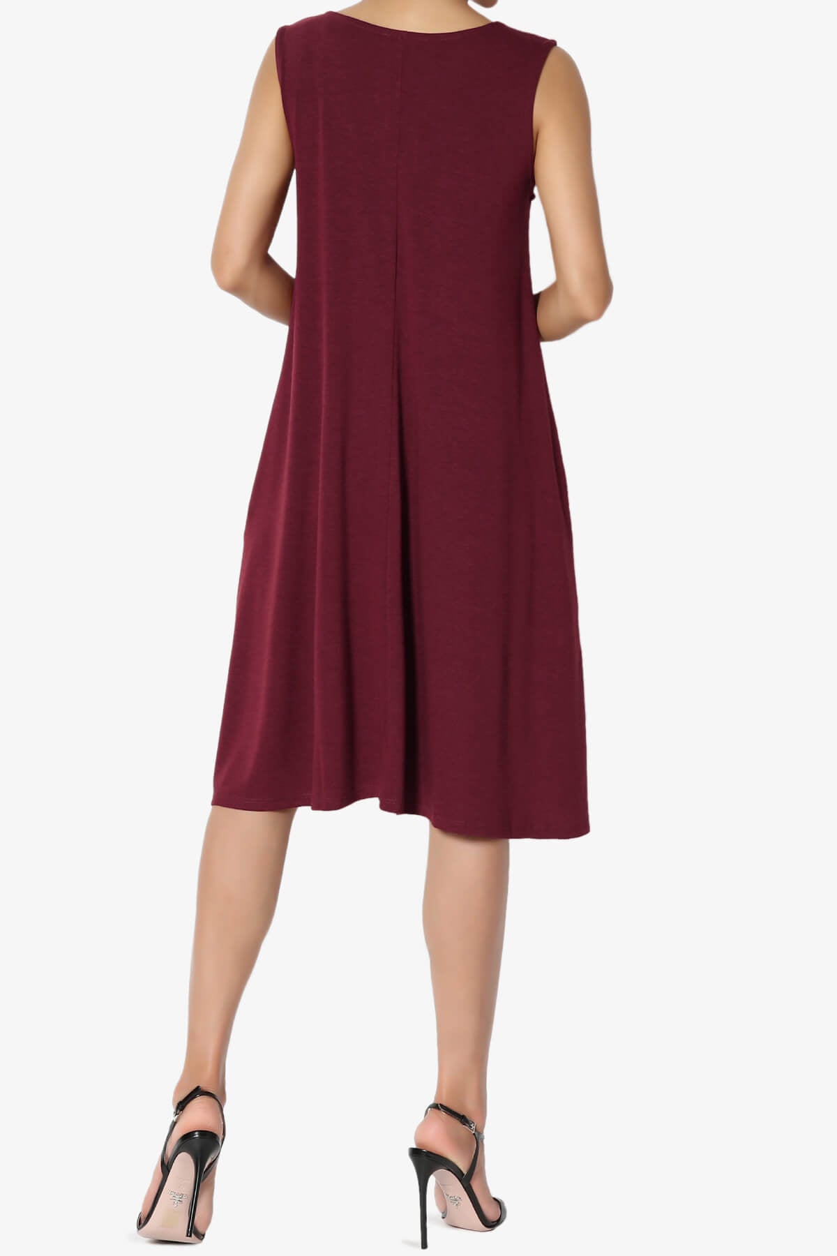 Allie Sleeveless Jersey A-Line Dress DARK BURGUNDY_2