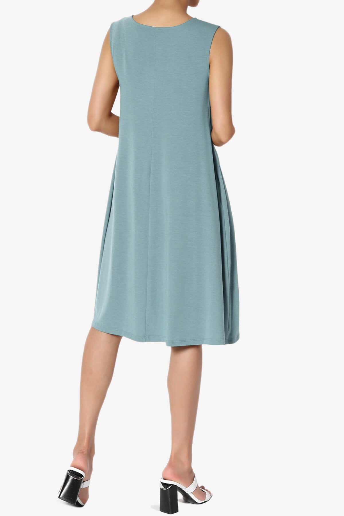 Allie Sleeveless Jersey A-Line Dress DUSTY BLUE_2