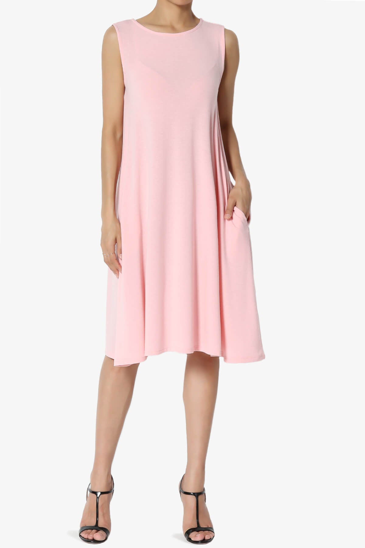 Allie Sleeveless Jersey A-Line Dress DUSTY PINK_1