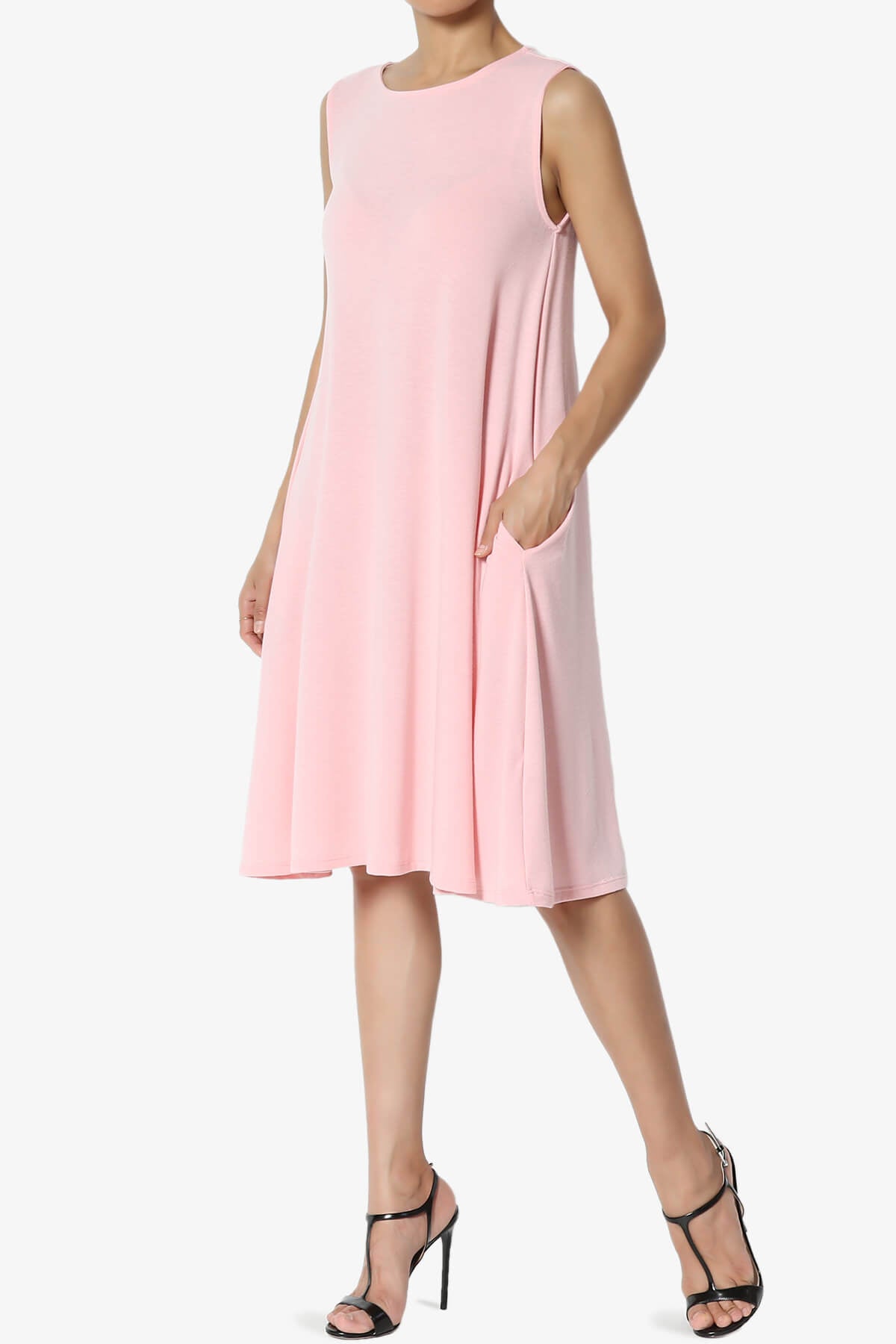 Allie Sleeveless Jersey A-Line Dress DUSTY PINK_3