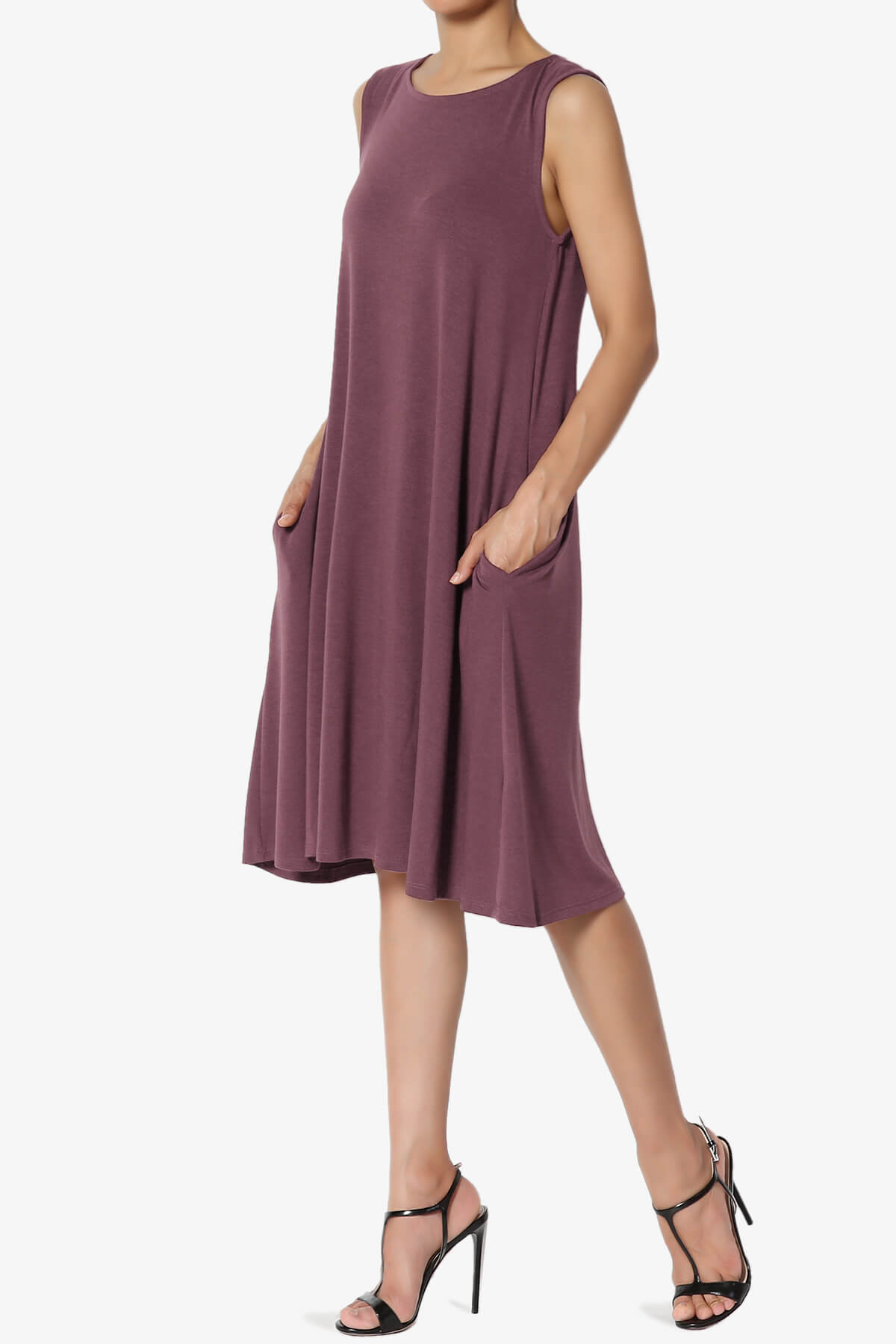 Allie Sleeveless Jersey A-Line Dress DUSTY PLUM_3