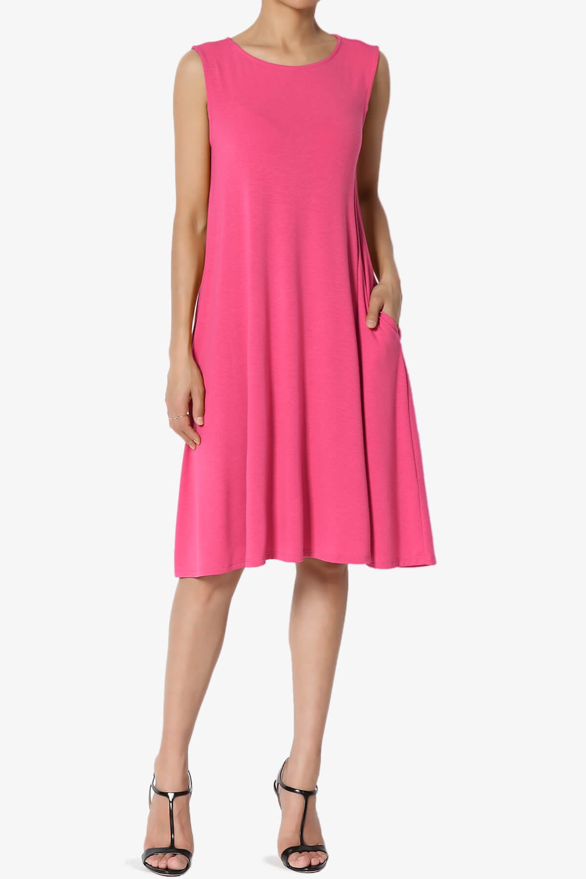 Allie Sleeveless Jersey A-Line Dress FUCHSIA_1