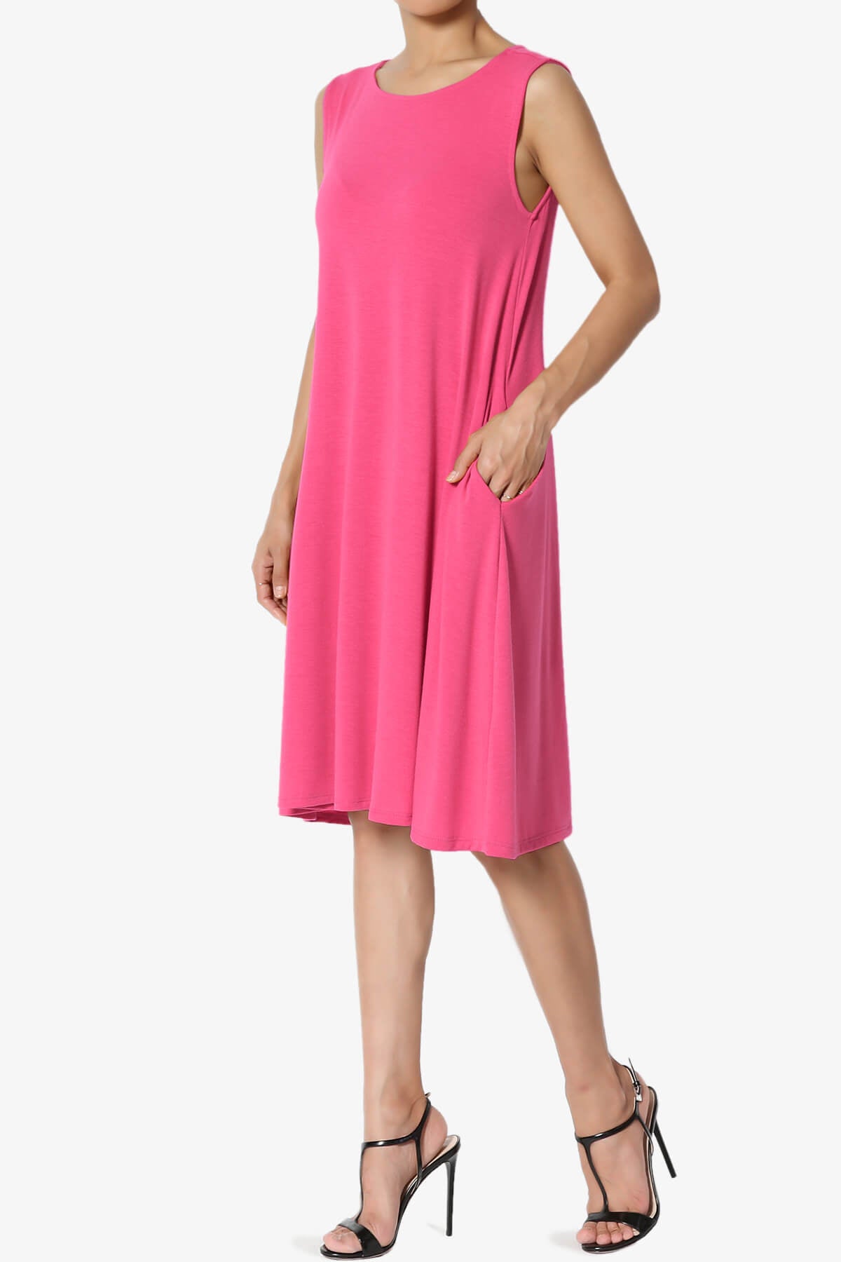 Allie Sleeveless Jersey A-Line Dress FUCHSIA_3