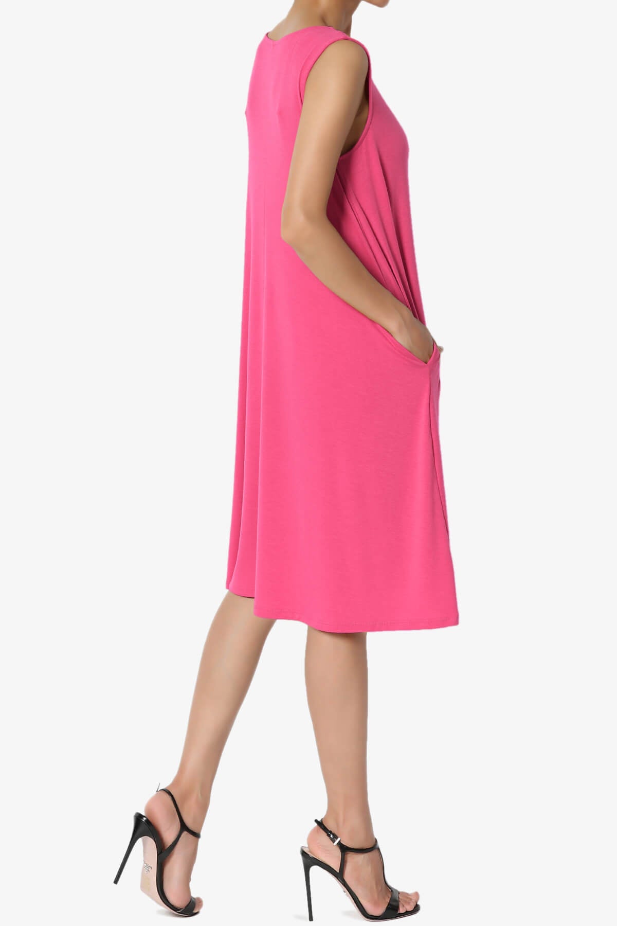 Allie Sleeveless Jersey A-Line Dress FUCHSIA_4