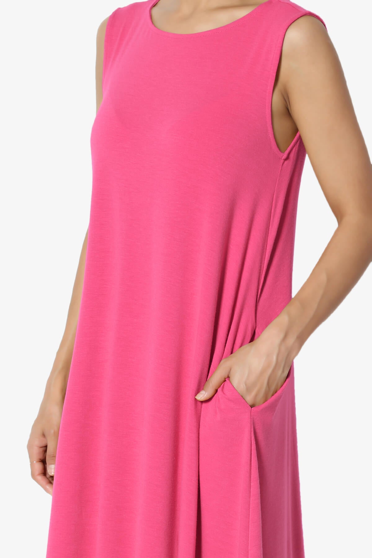 Allie Sleeveless Jersey A-Line Dress FUCHSIA_5