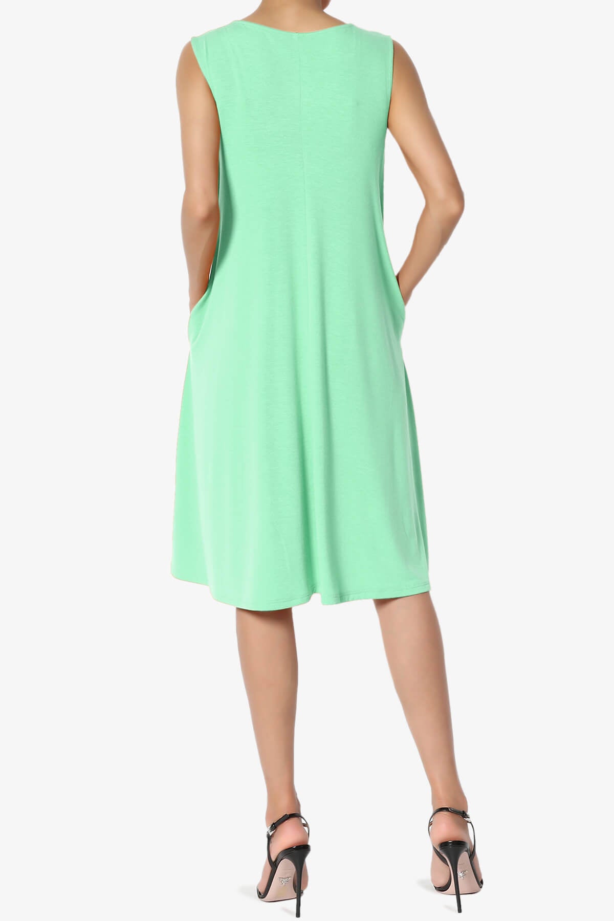 Allie Sleeveless Jersey A-Line Dress GREEN MINT_2