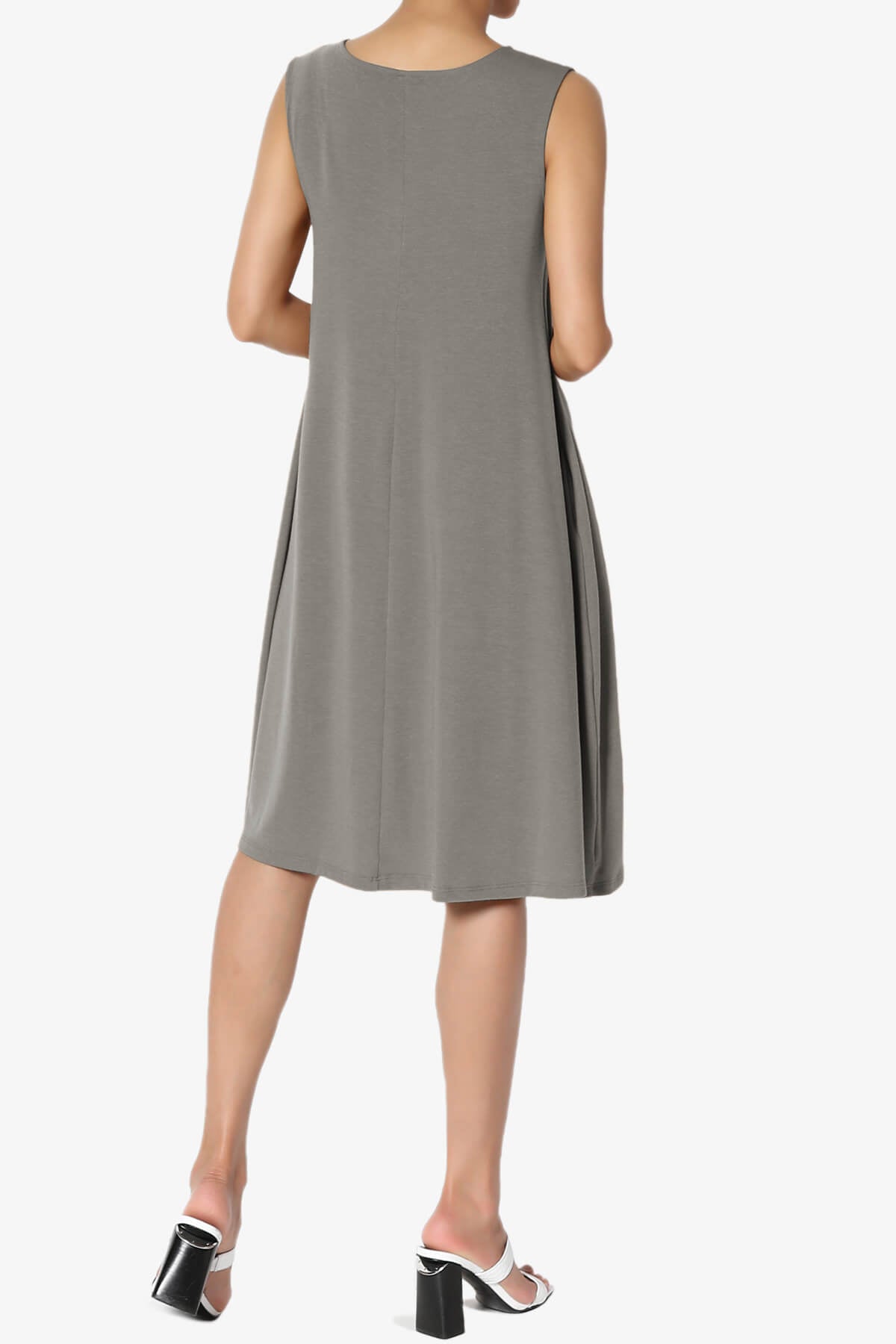 Allie Sleeveless Jersey A-Line Dress GREY_2