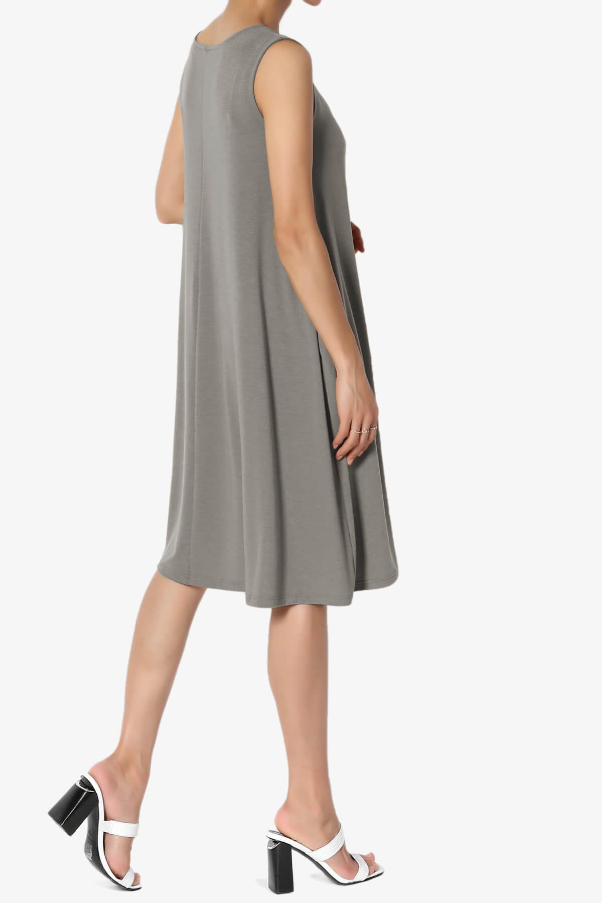 Allie Sleeveless Jersey A-Line Dress GREY_4