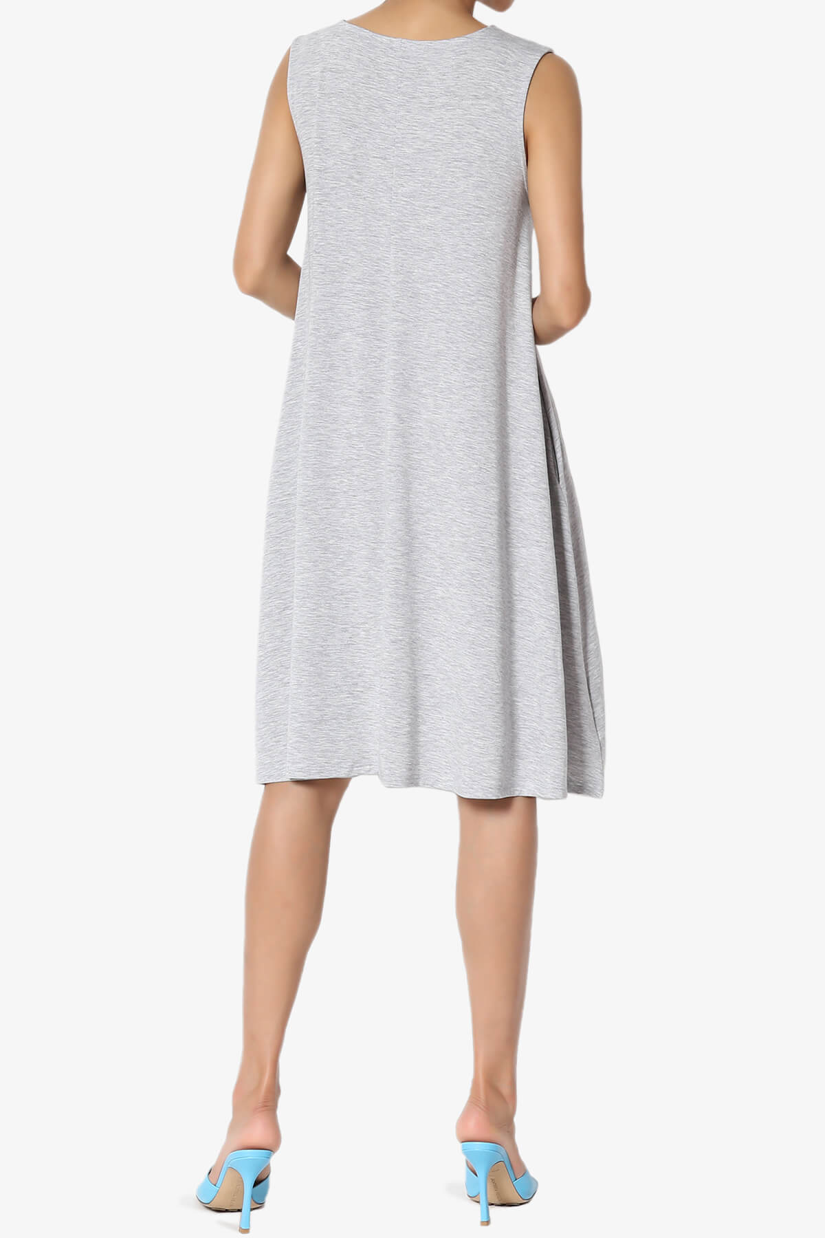 Allie Sleeveless Jersey A-Line Dress HEATHER GREY_2