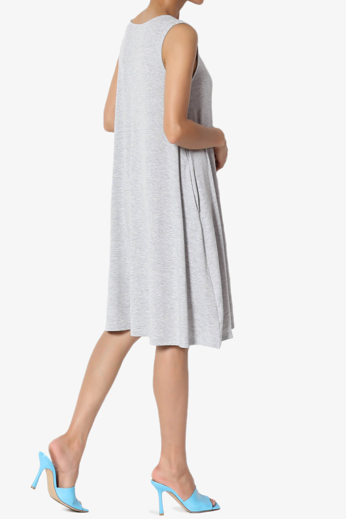 Allie Sleeveless Jersey A-Line Dress HEATHER GREY_4