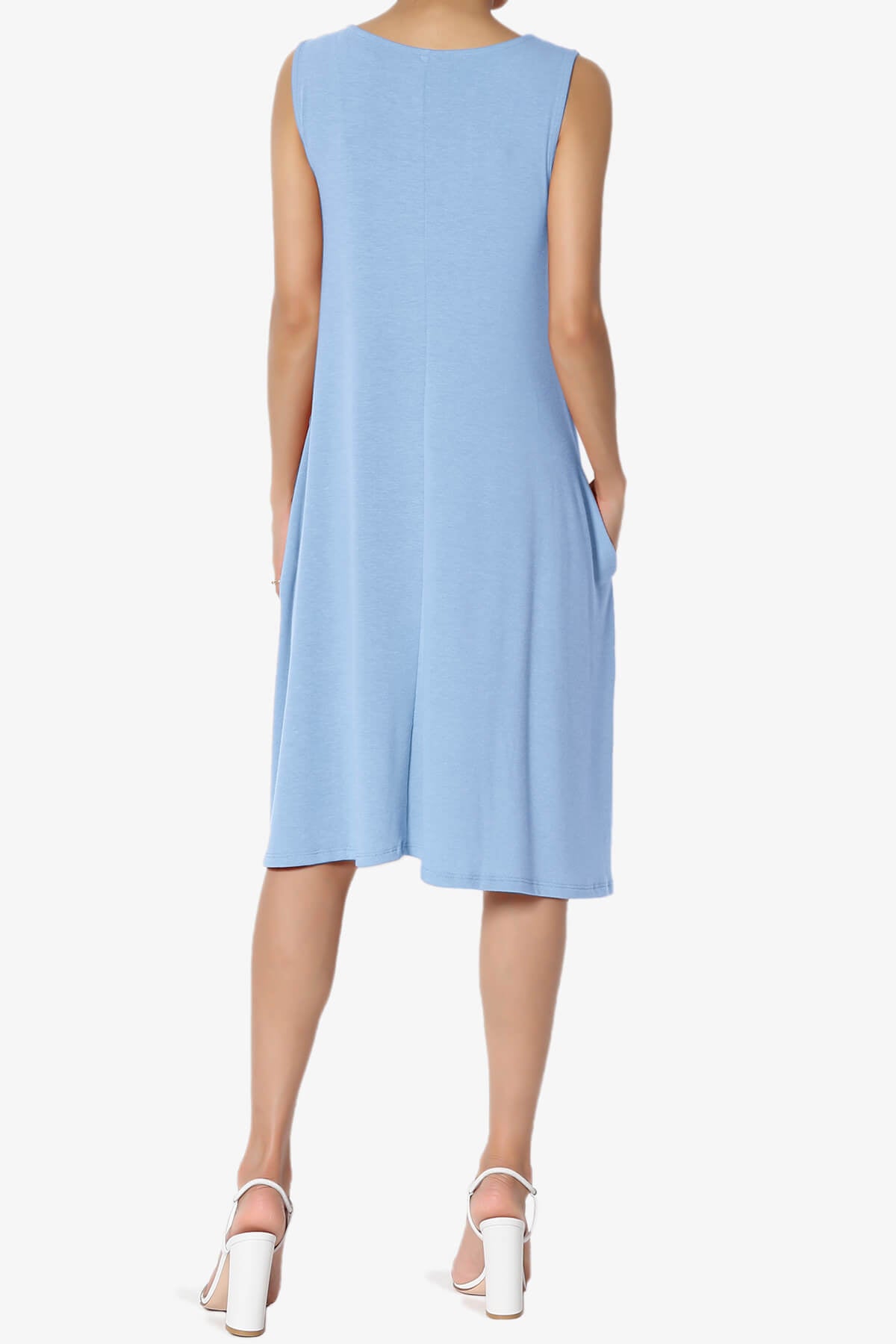 Allie Sleeveless Jersey A-Line Dress LIGHT BLUE_2