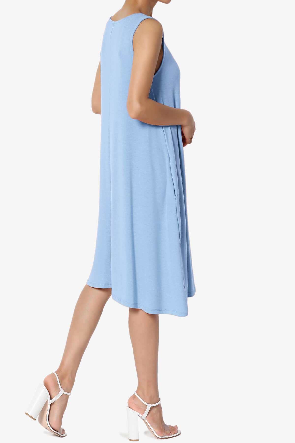 Allie Sleeveless Jersey A-Line Dress LIGHT BLUE_4