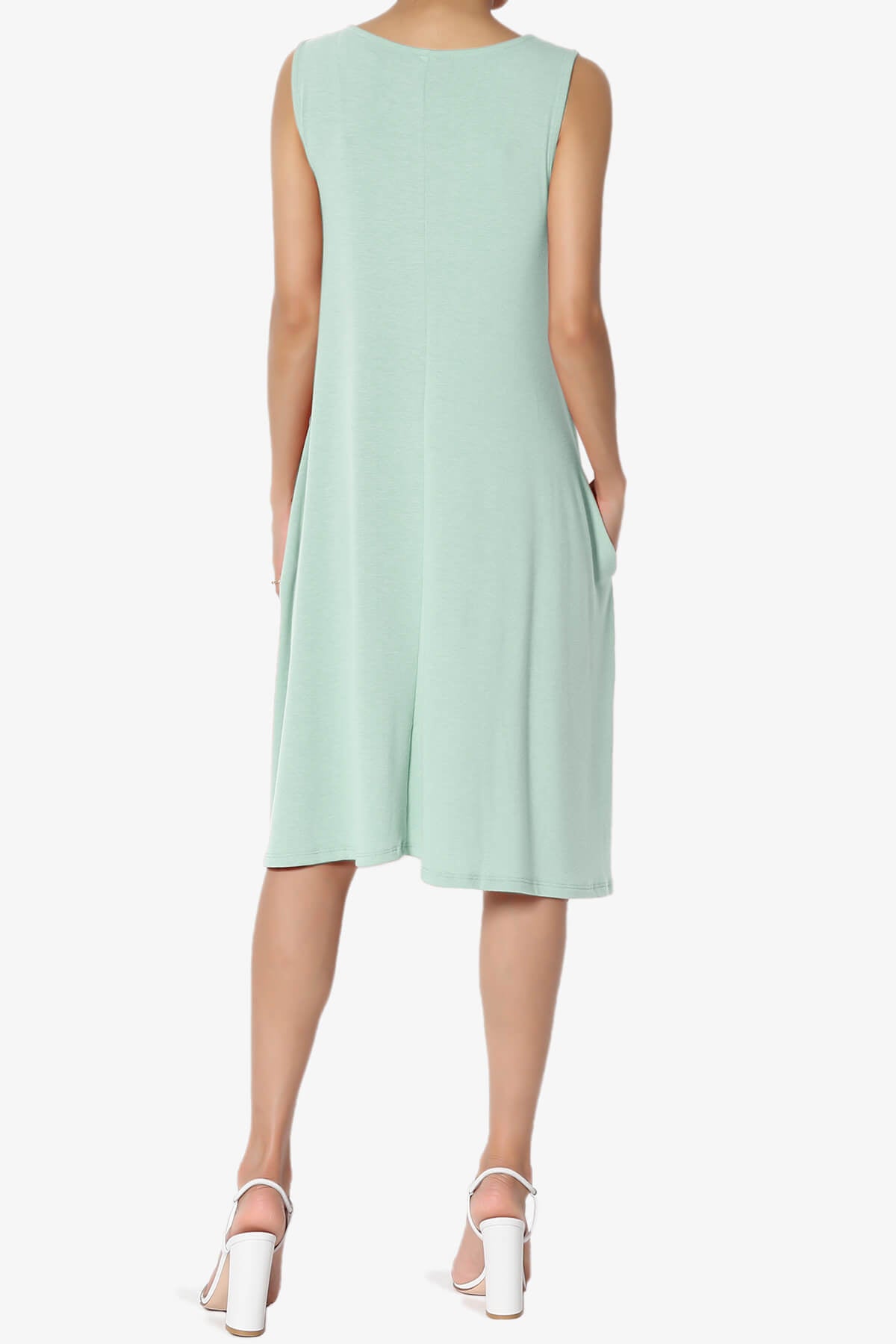 Allie Sleeveless Jersey A-Line Dress LIGHT GREEN_2