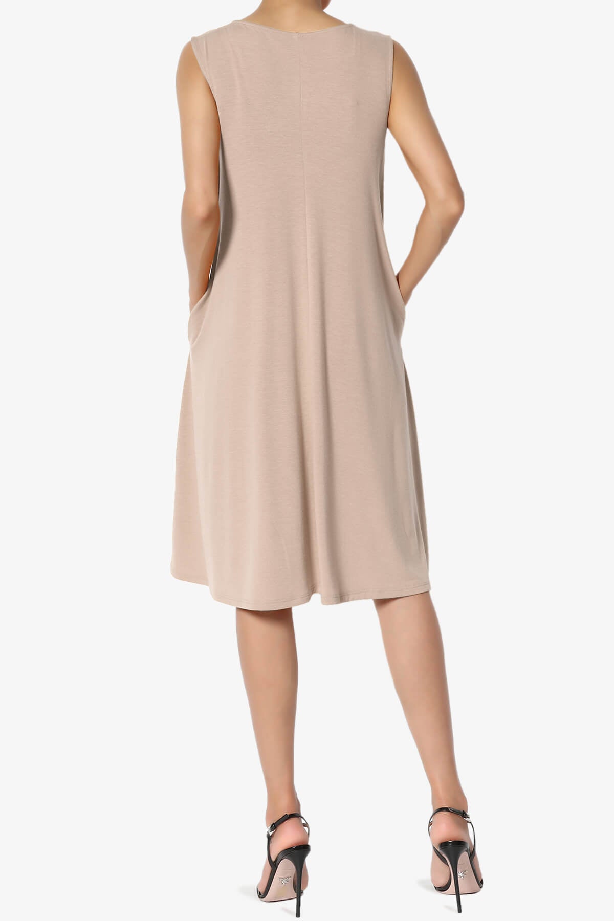 Allie Sleeveless Jersey A-Line Dress LIGHT MOCHA_2