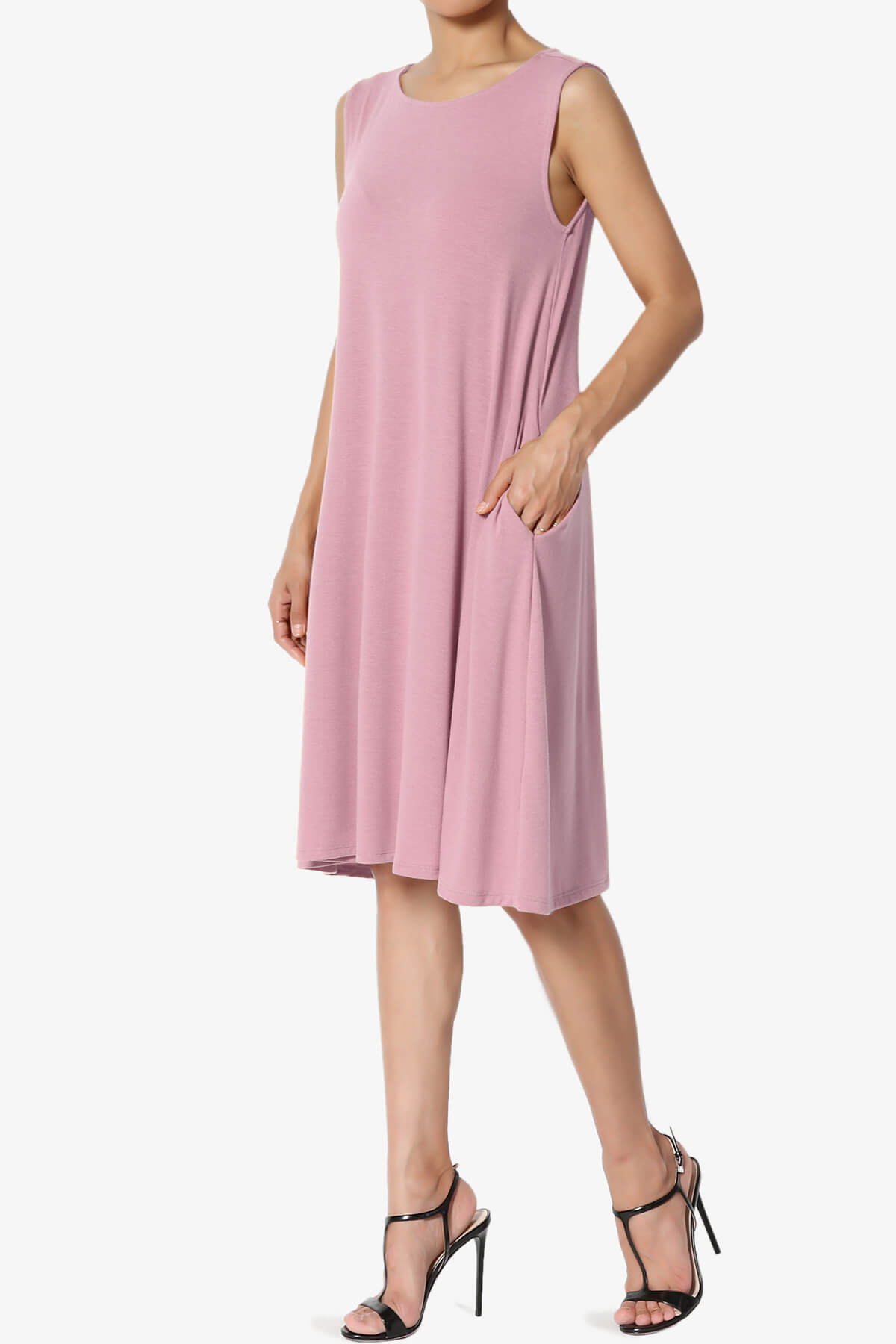 Allie Sleeveless Jersey A-Line Dress LIGHT ROSE_3