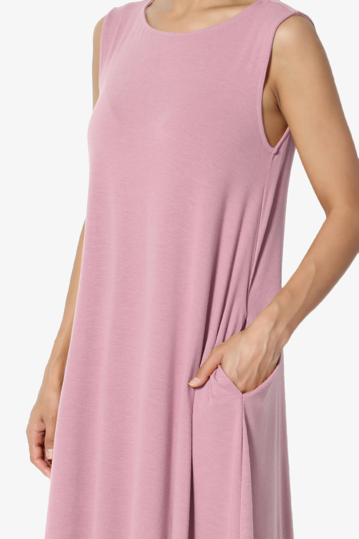 Allie Sleeveless Jersey A-Line Dress LIGHT ROSE_5