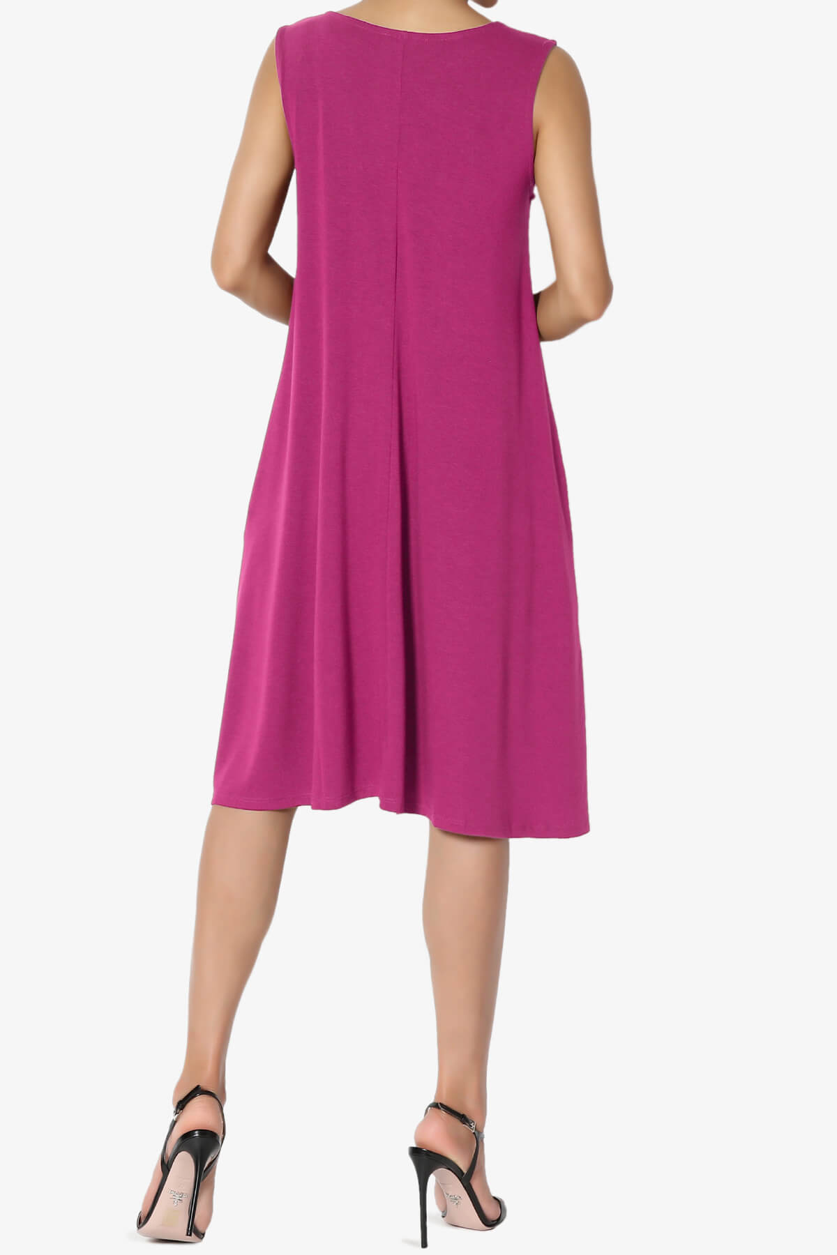 Allie Sleeveless Jersey A-Line Dress MAGENTA_2