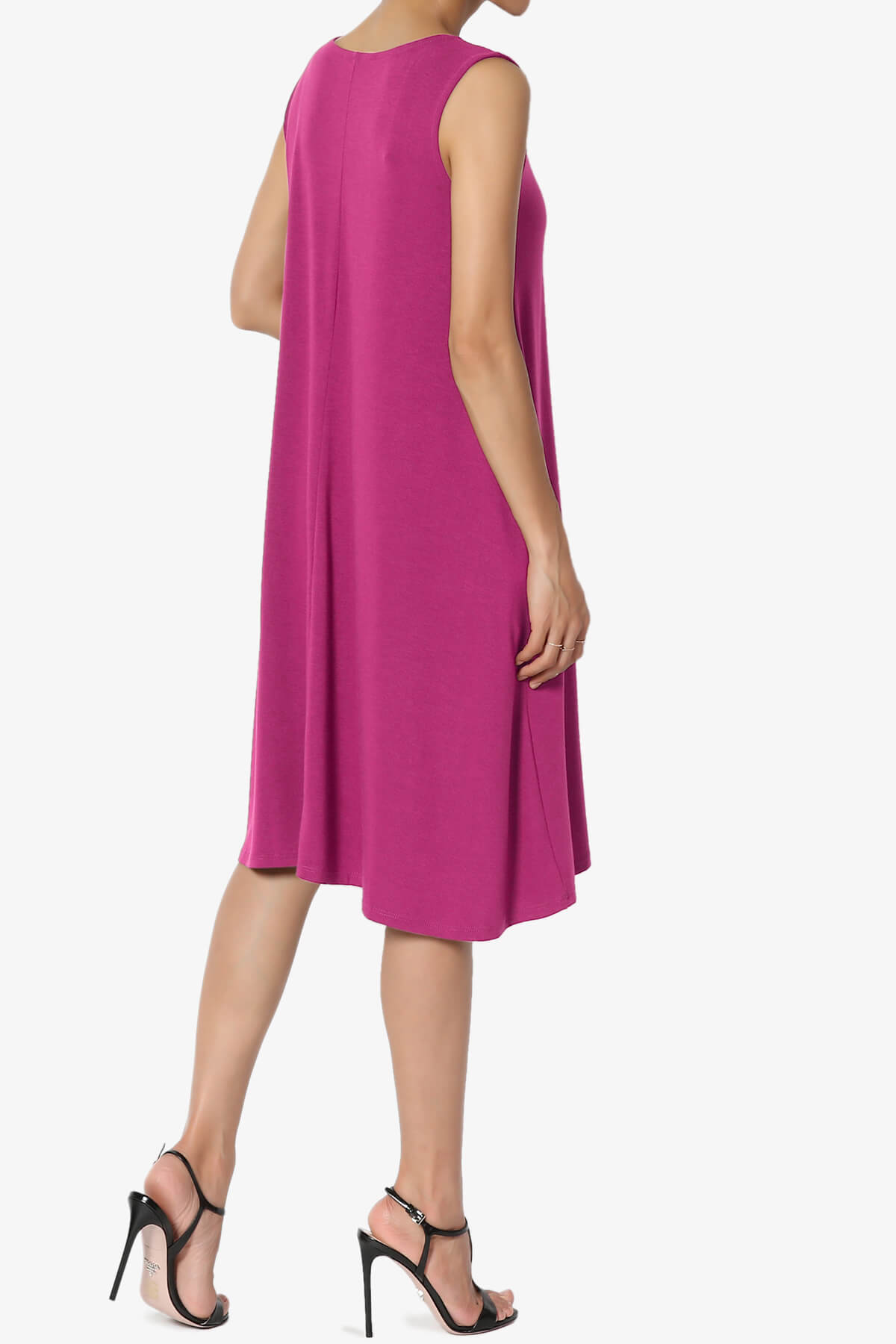 Allie Sleeveless Jersey A-Line Dress MAGENTA_4