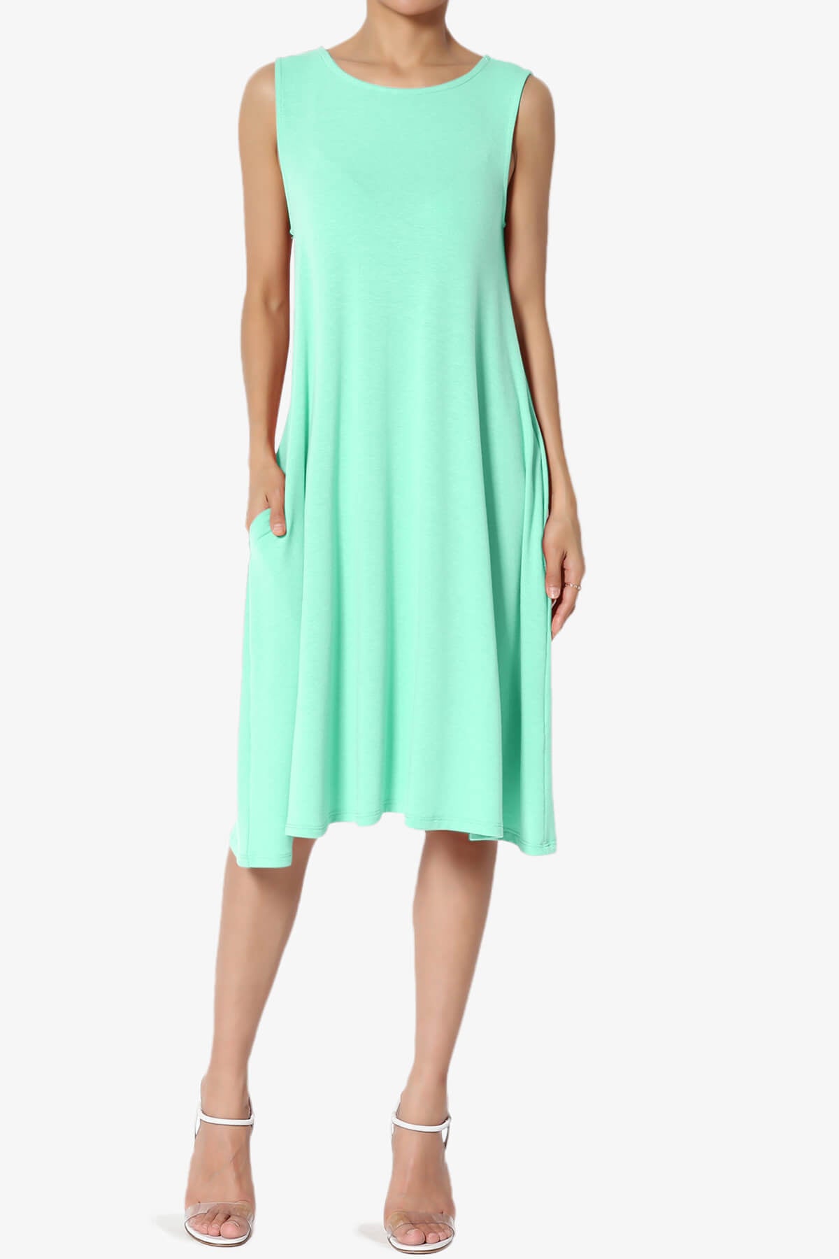 Allie Sleeveless Jersey A-Line Dress MINT_1