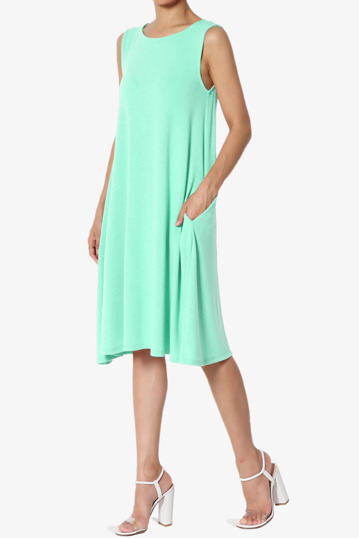 Allie Sleeveless Jersey A-Line Dress MINT_3
