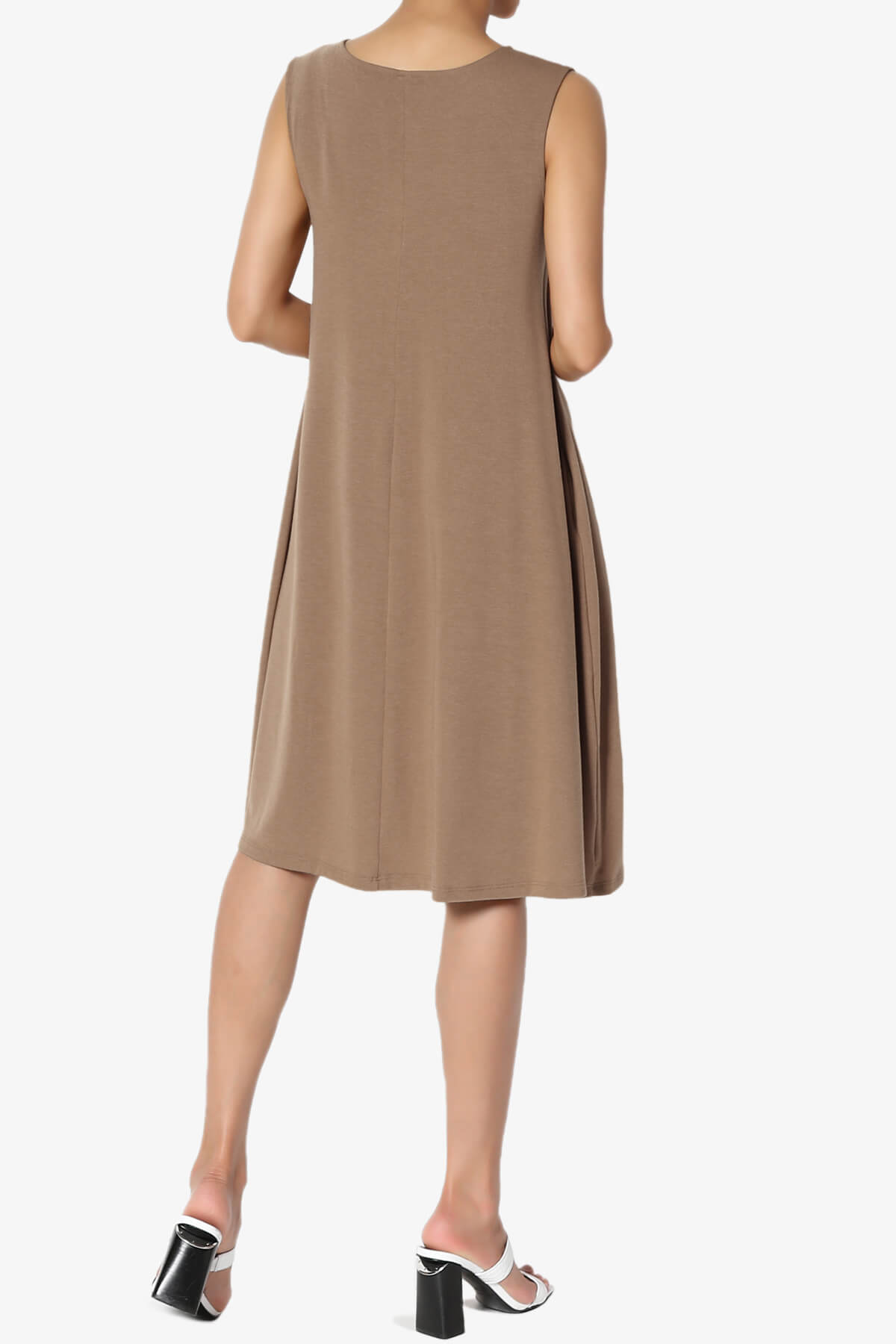 Allie Sleeveless Jersey A-Line Dress MOCHA_2