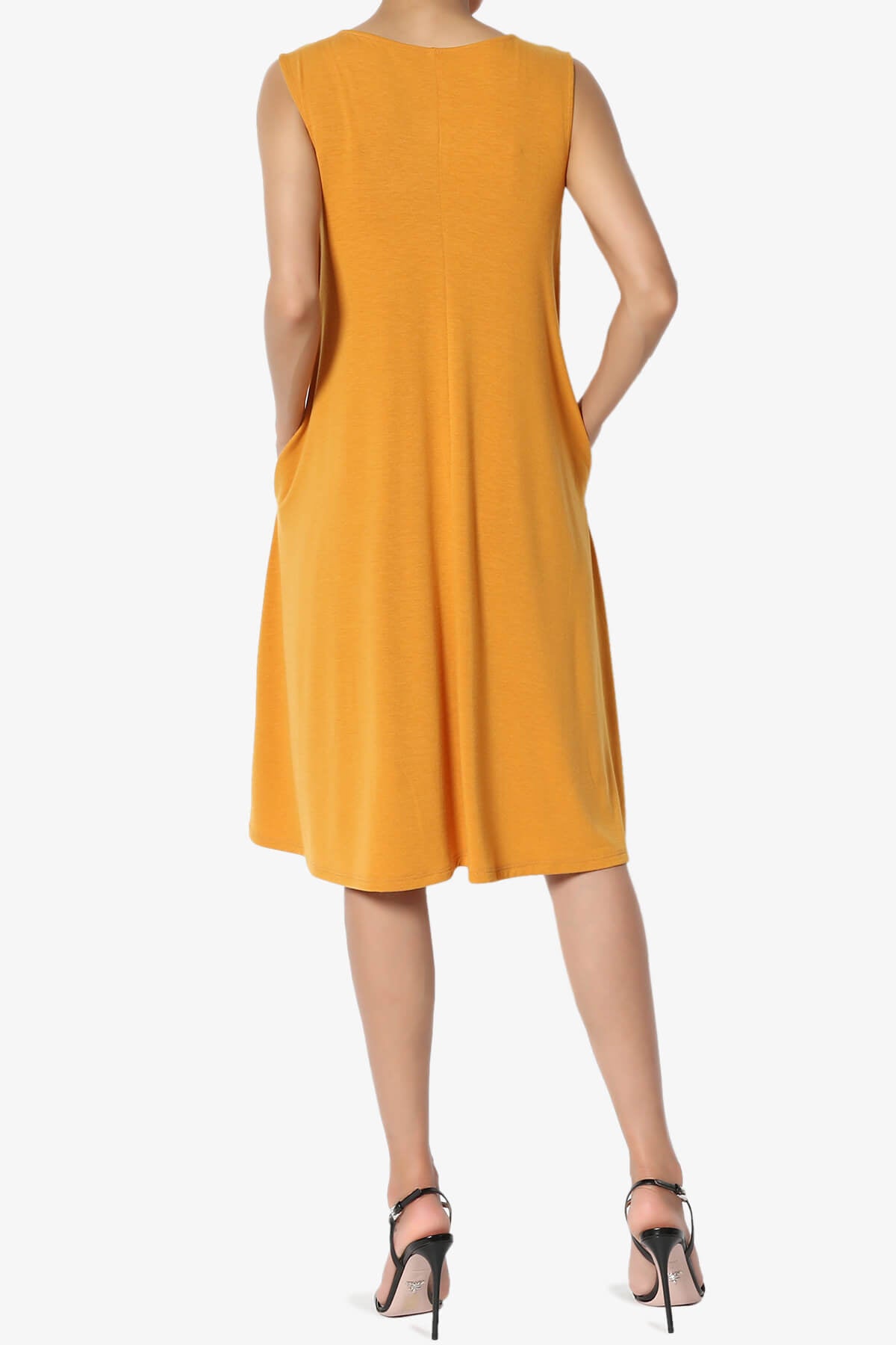 Allie Sleeveless Jersey A-Line Dress MUSTARD_2