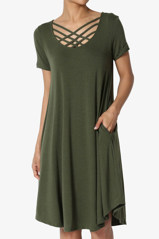 Amella Strappy Scoop Neck Pocket Dress