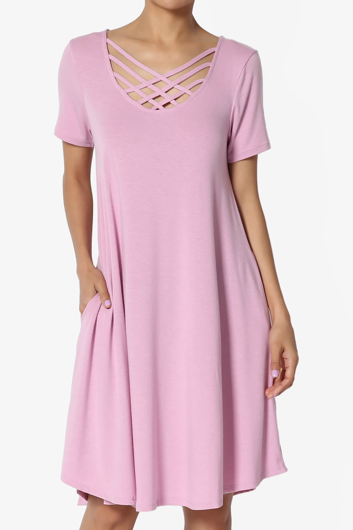 Amella Strappy Scoop Neck Pocket Dress MAUVE_1