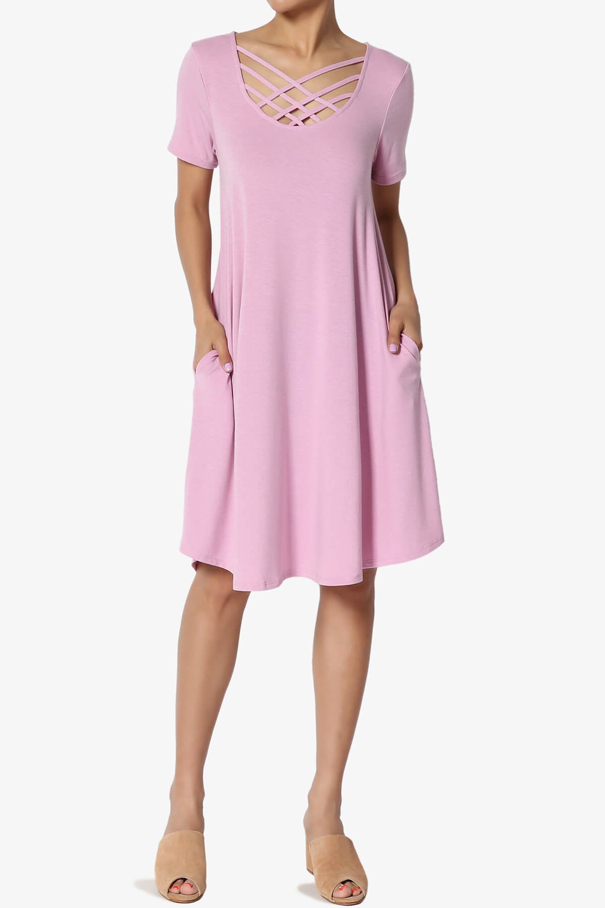 Amella Strappy Scoop Neck Pocket Dress MAUVE_6