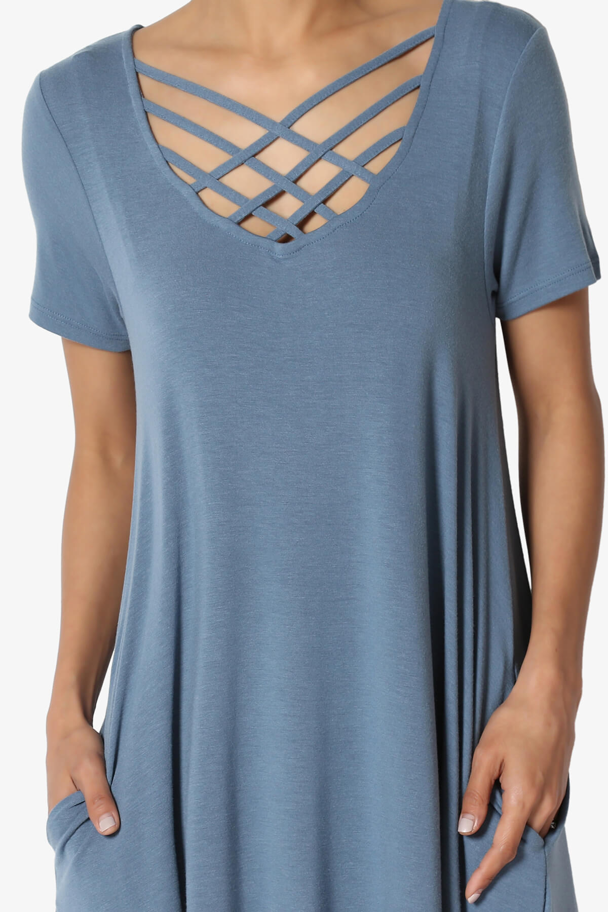 Amella Strappy Scoop Neck Pocket Dress TITANIUM_5