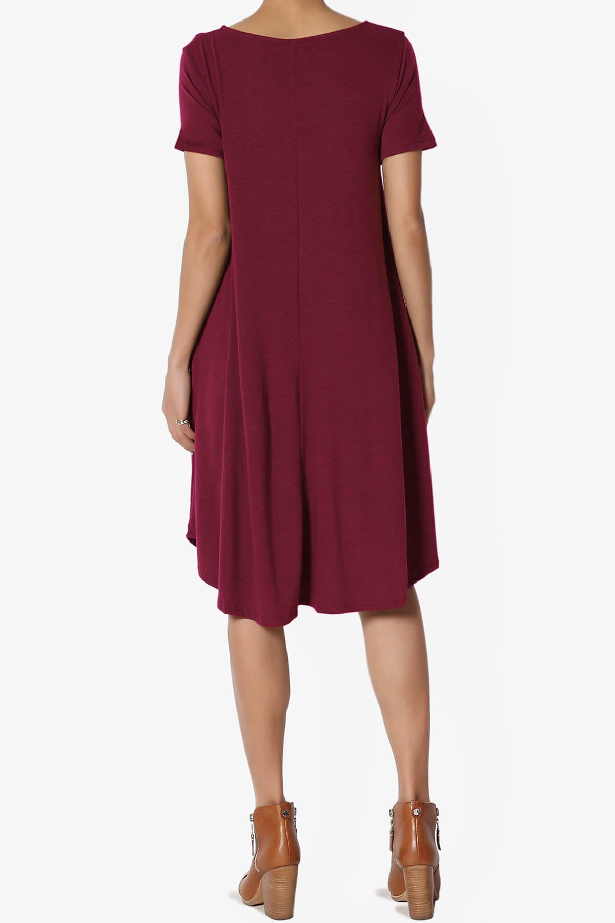Amella Strappy Scoop Neck Pocket Dress WINE_2