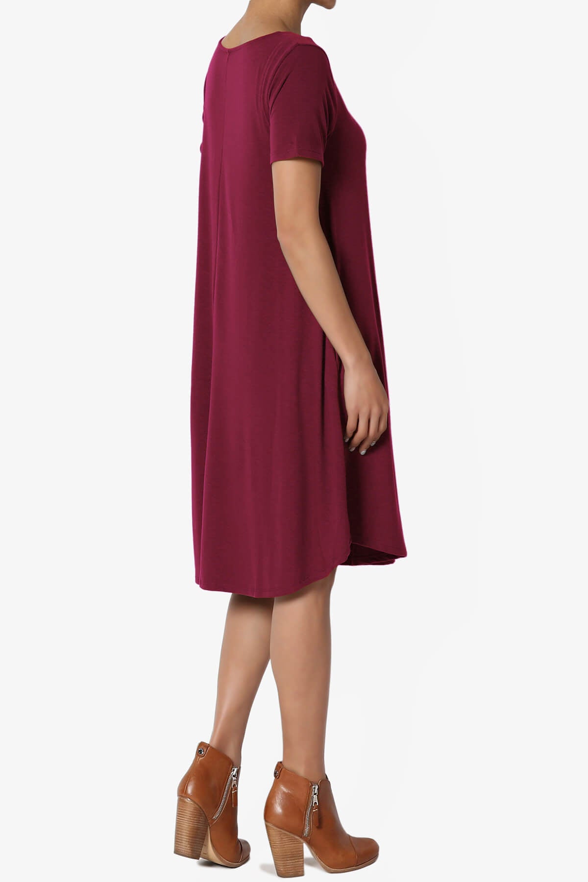Amella Strappy Scoop Neck Pocket Dress WINE_4