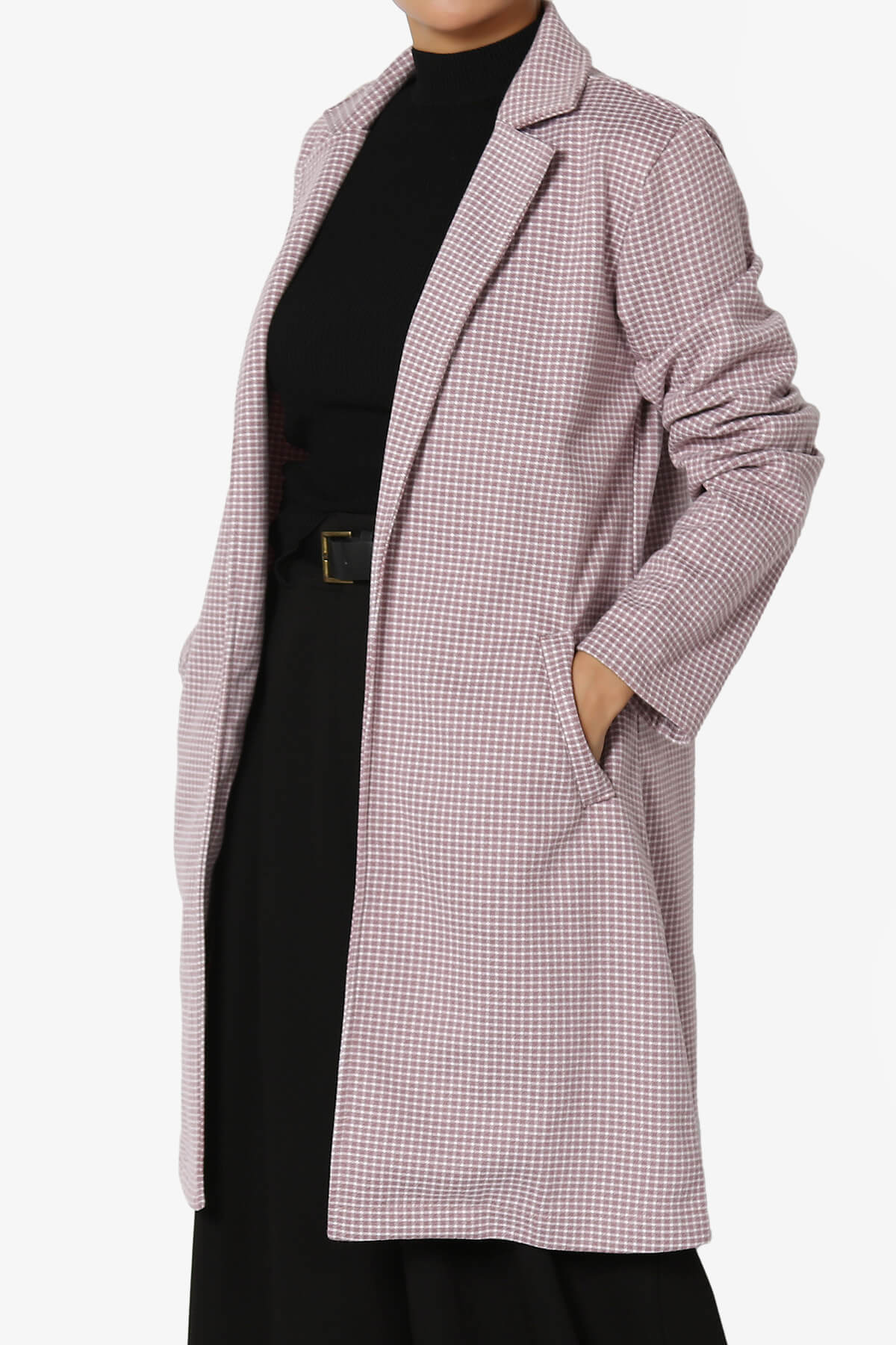 Amulet Checkered Long Coat Jacket DUSTY LAVENDER_3