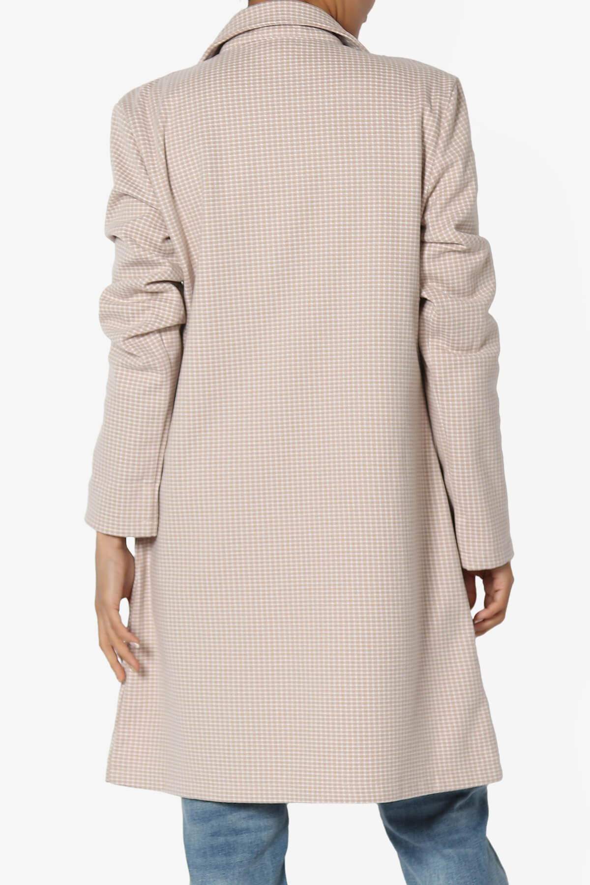 Amulet Checkered Long Coat Jacket KHAKI_2