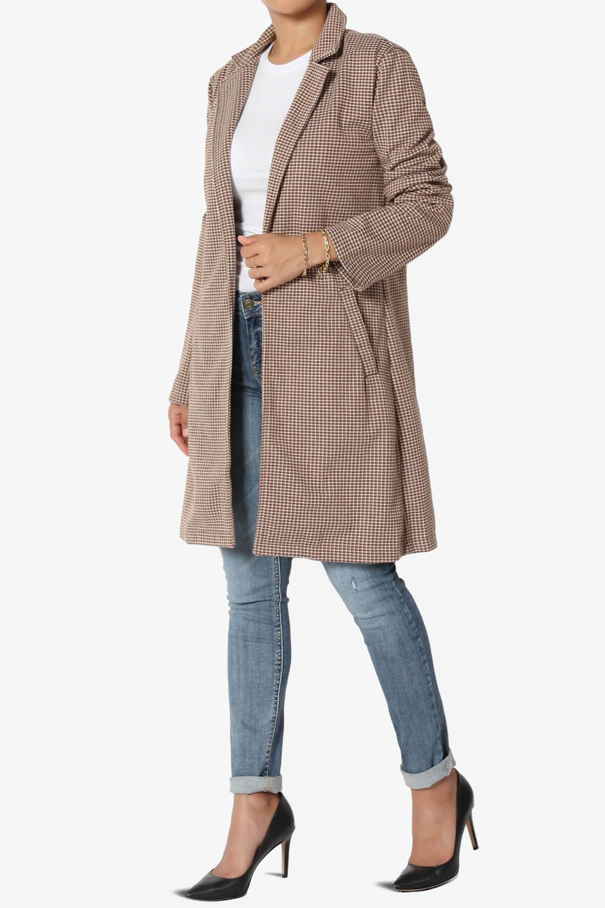 Amulet Checkered Long Coat Jacket RUST_3