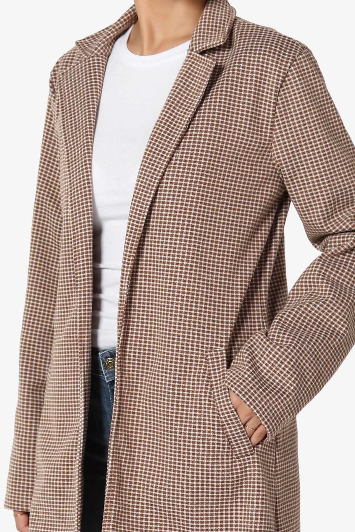 Amulet Checkered Long Coat Jacket RUST_5