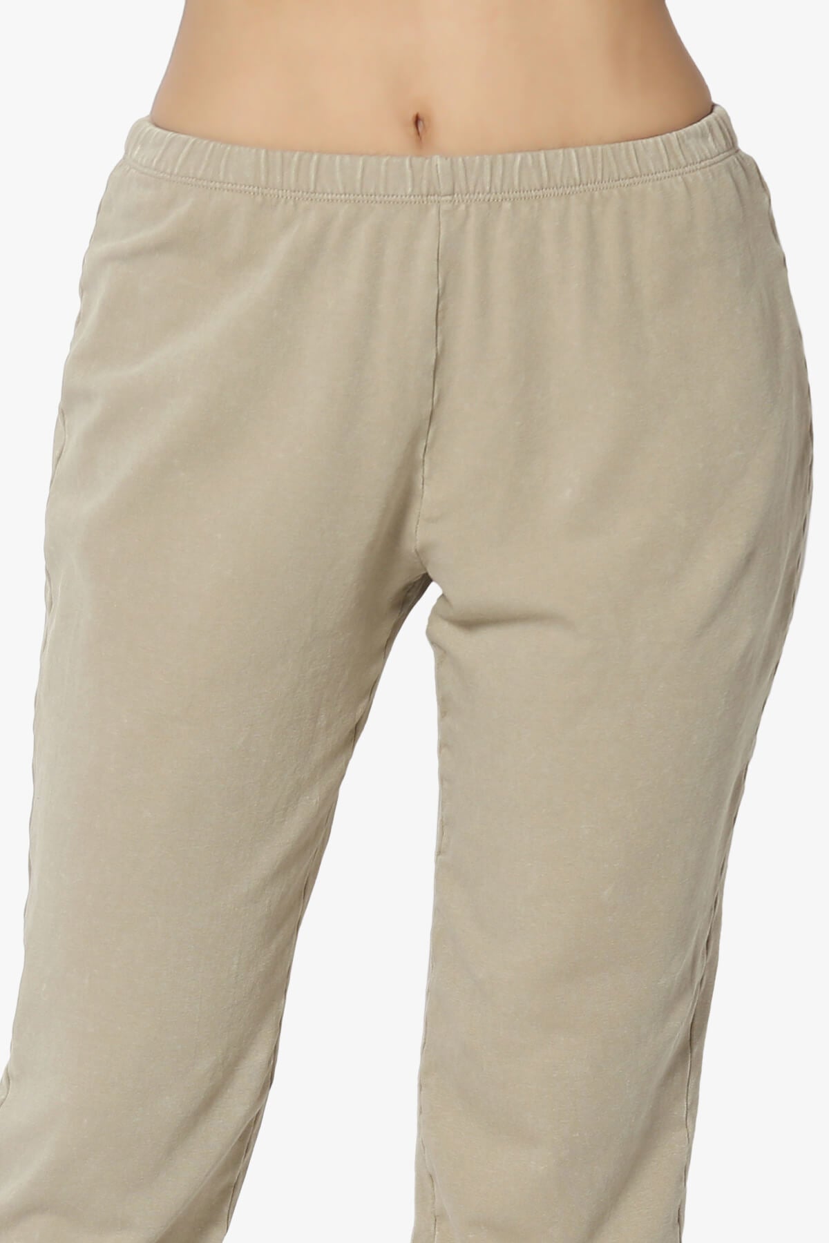 Ashlin Mineral Wash Crop Top & Jogger Pants SET KHAKI_6