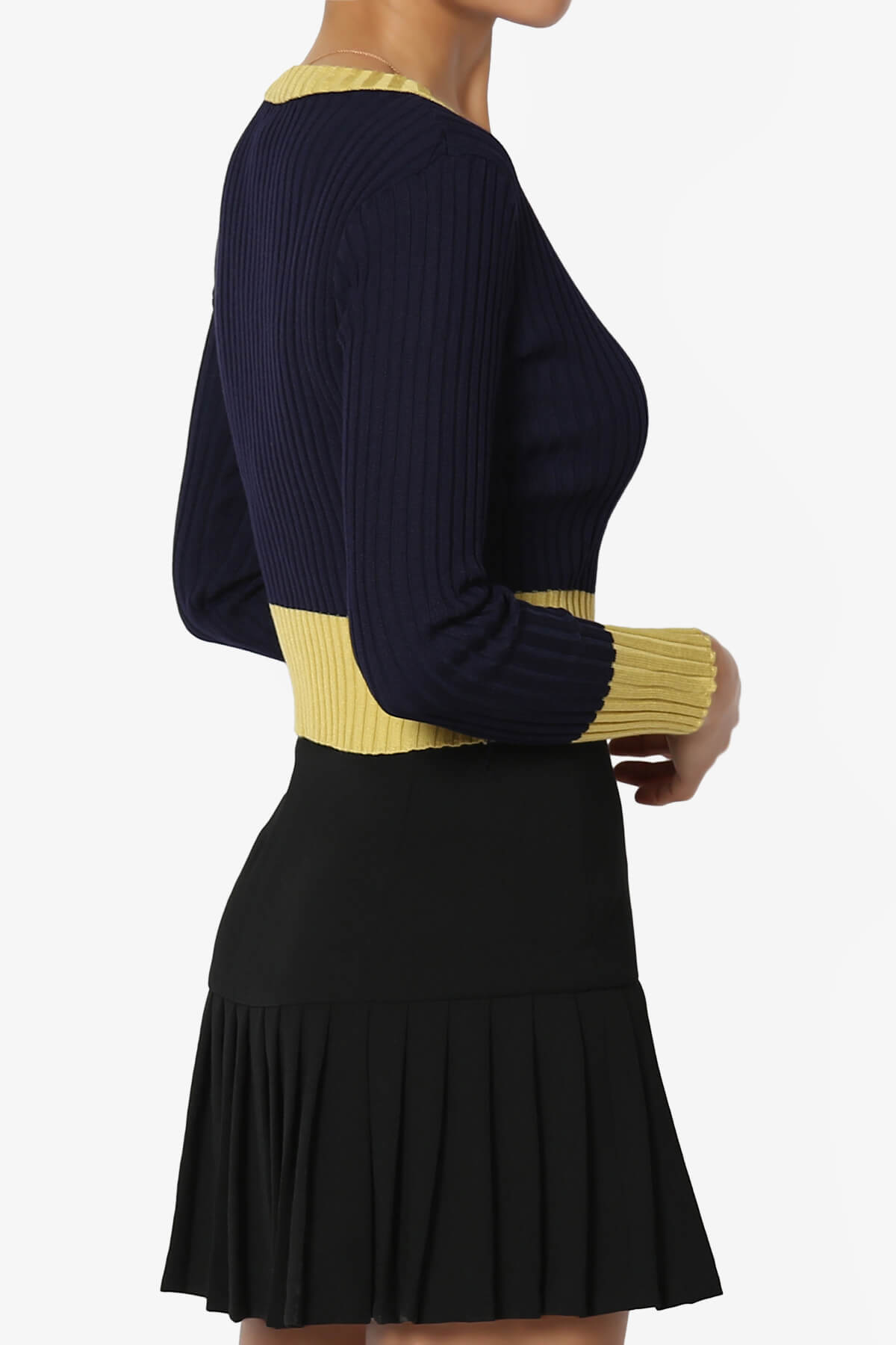 Avani Colorblock Ribbed Knit Top NAVY_4