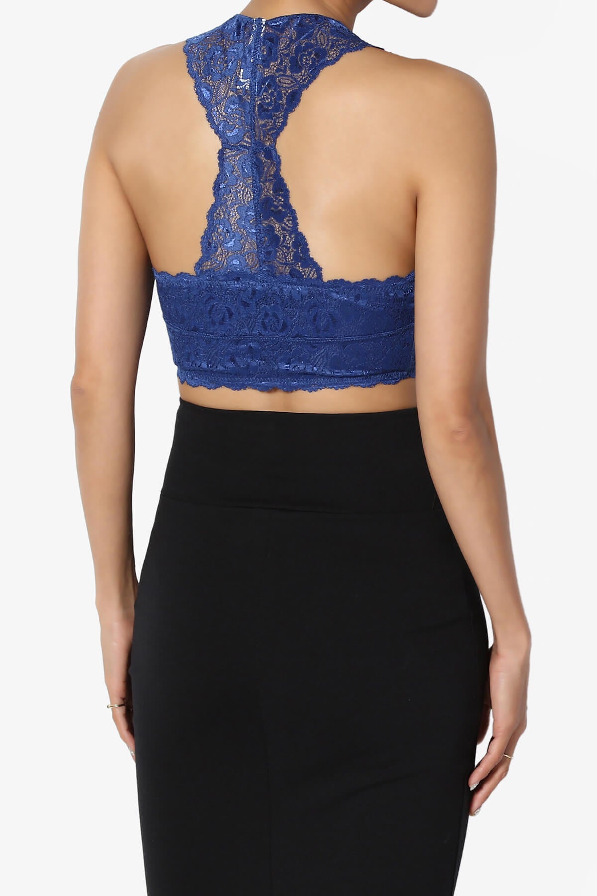Baja Padded Lace Bralette Crop Tank Top SAPPHIRE_2