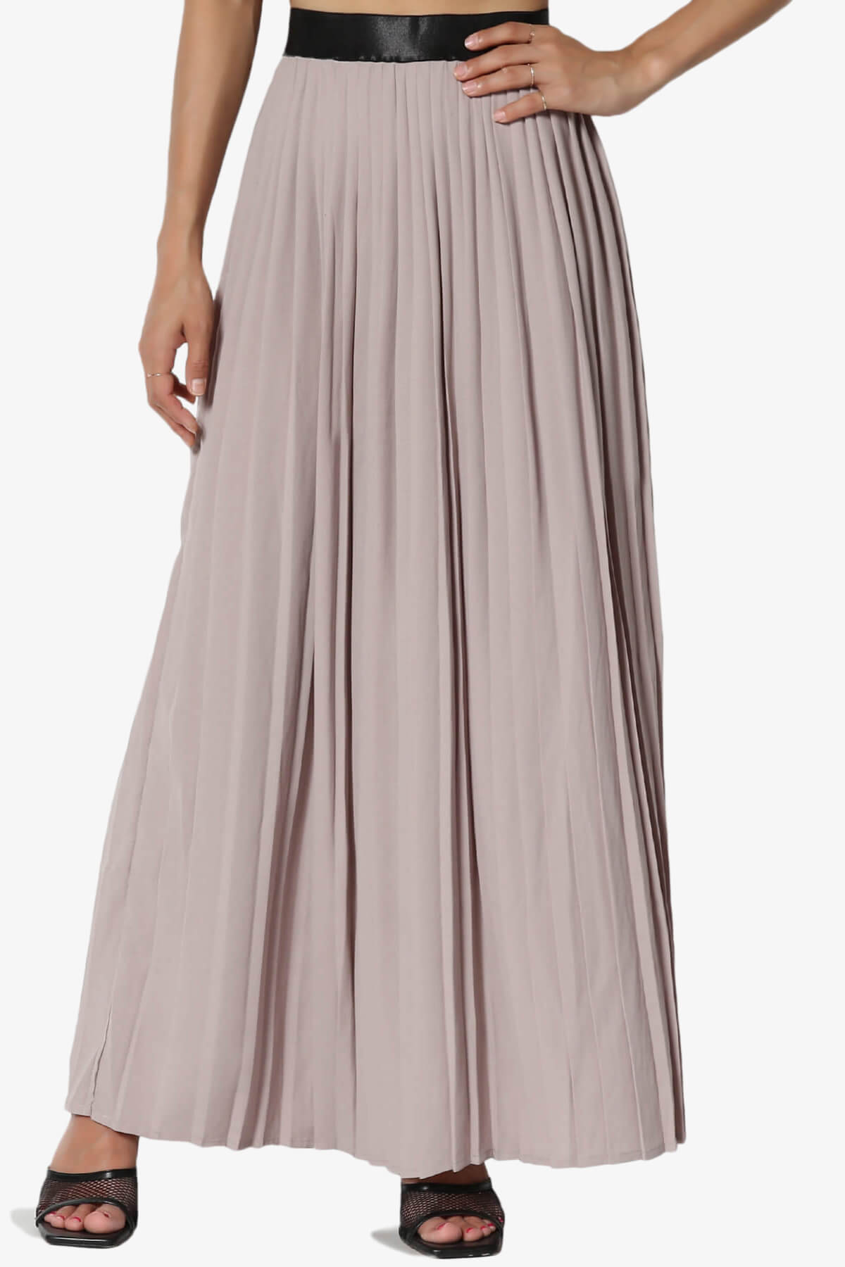 Barria Flowy Maxi Pleated Skirt LIGHT MOCHA_3