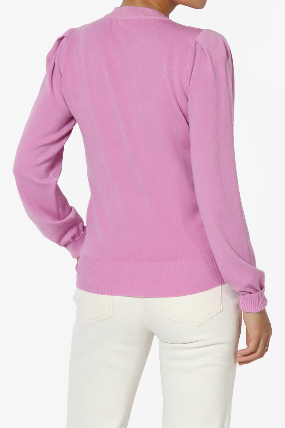 Bcarina Pleated Shoulder Crew Neck Sweater MAUVE_2