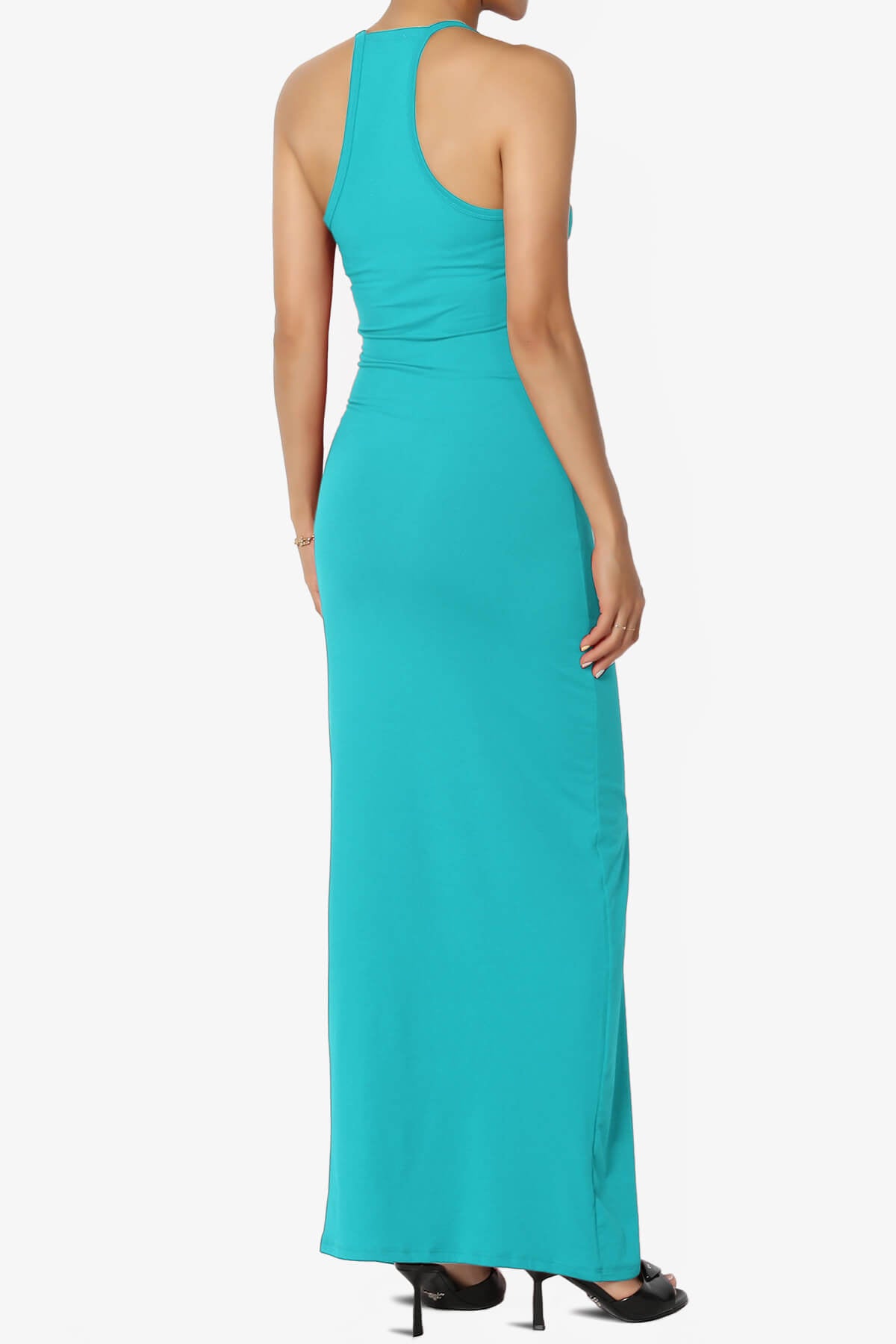 Berlin Stretch Silky Knit Cami Maxi Dress ICE BLUE_4