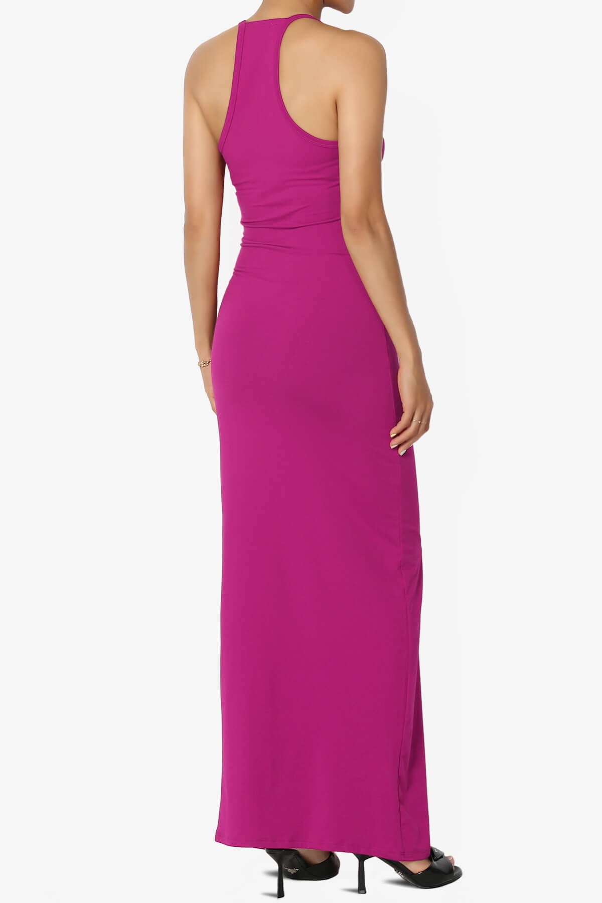 Berlin Stretch Silky Knit Cami Maxi Dress MAGENTA_4