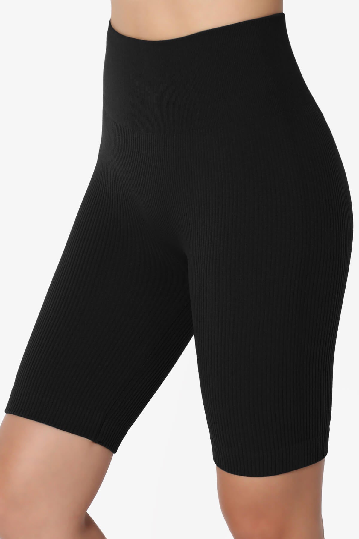 Billion Compression Ribbed Seamless Biker Shorts BLACK_5