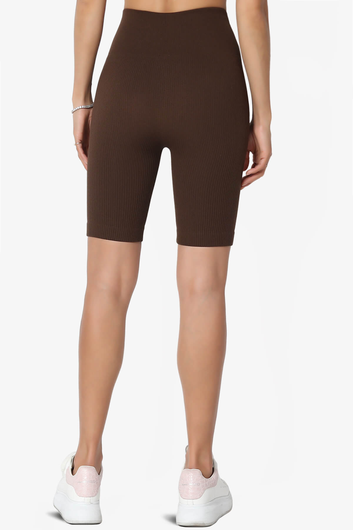 Billion Compression Ribbed Seamless Biker Shorts BROWN_2