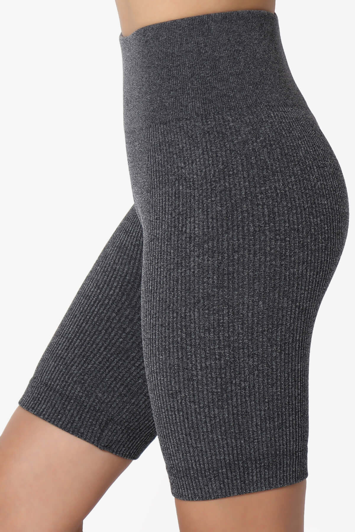 Billion Compression Ribbed Seamless Biker Shorts CHARCOAL_5