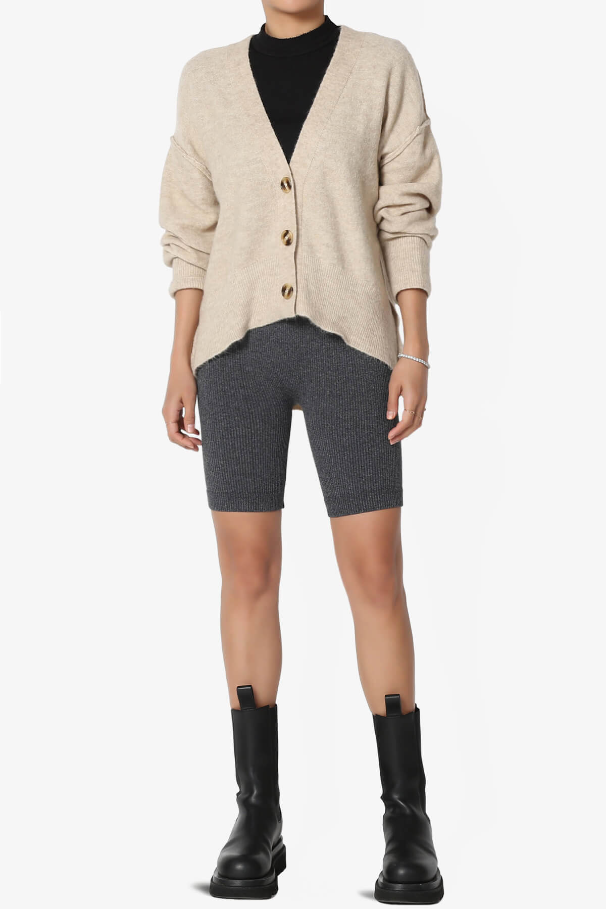 Billion Compression Ribbed Seamless Biker Shorts CHARCOAL_6