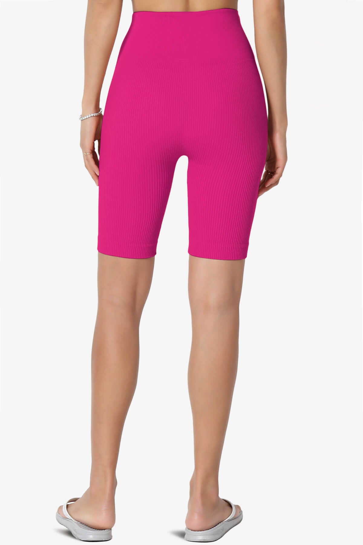 Billion Compression Ribbed Seamless Biker Shorts MAGENTA_2